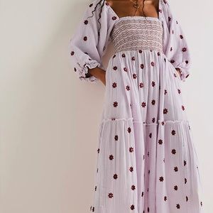 Free People Dahlia Embroidered Maxi Dress